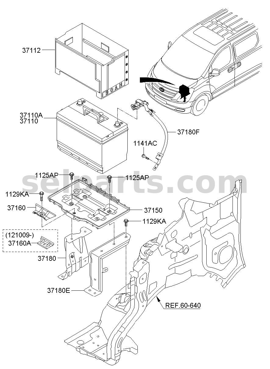 Genuine TRAY ASSY-BATTERY for Hyundai Grand Starex #371504H000