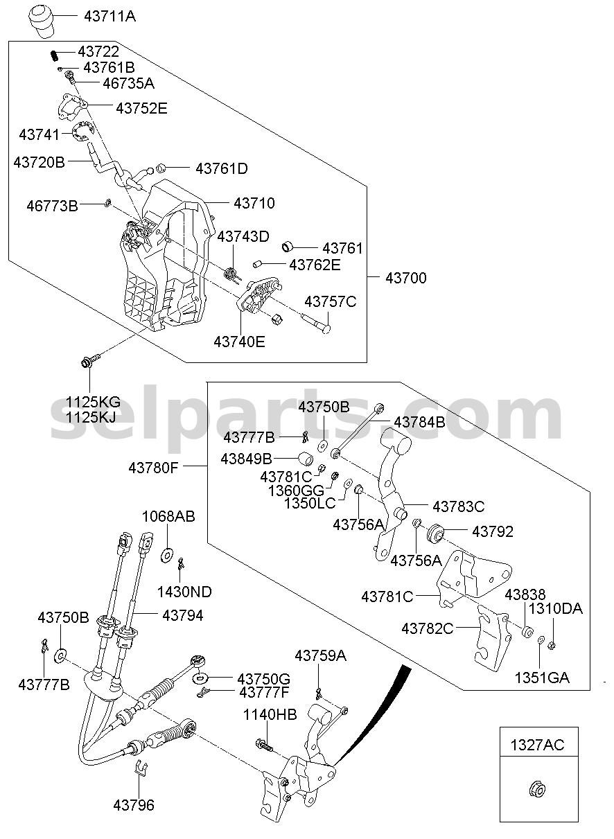 Genuine LEVER ASSY-GEAR SHIFT for Hyundai Grand Starex #437204H100