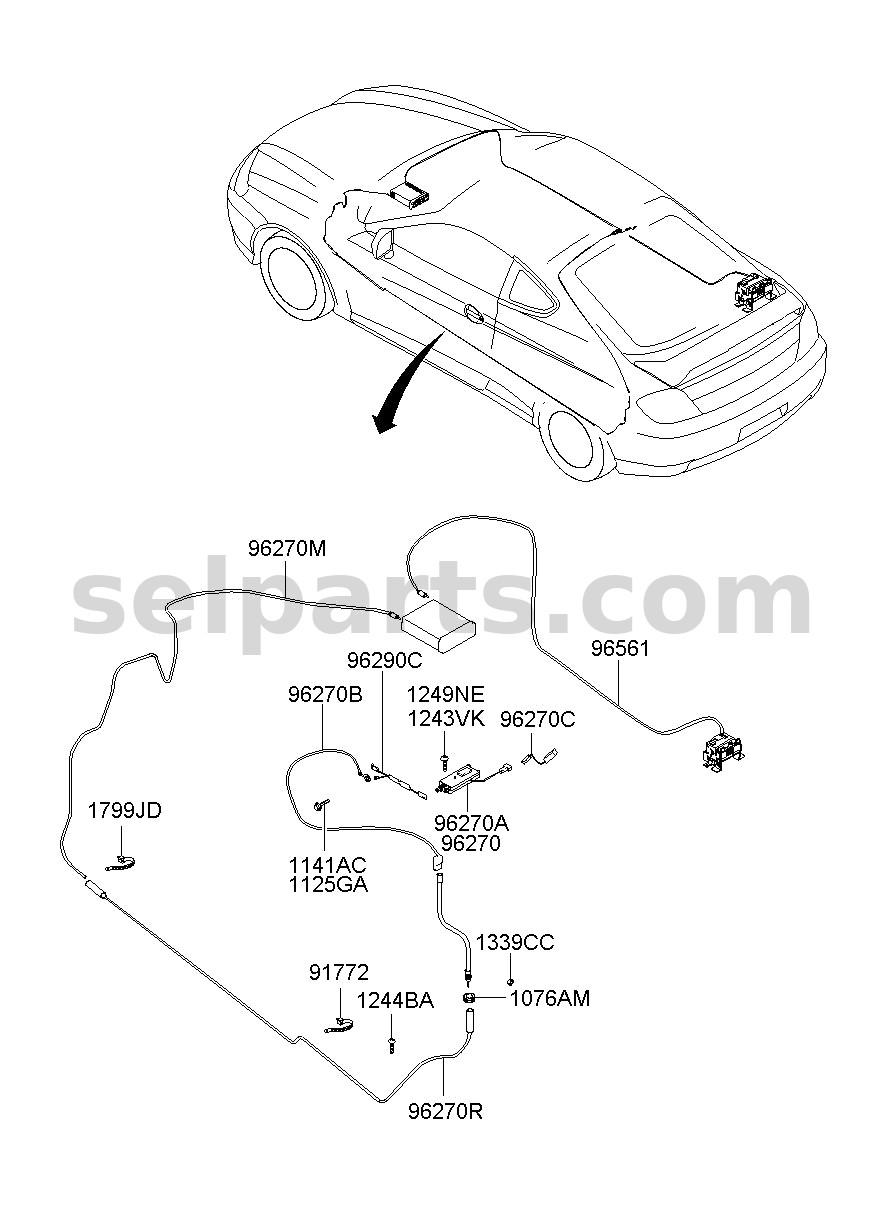 Genuine WIRING ASSY-GLASS ANTENNA for Hyundai Sonata #96280C1000