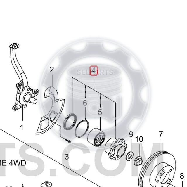 Genuine Front Wheel Hub& Bearing Assy for Ssangyong STAVIC/TURISMO 2WD 4142021107