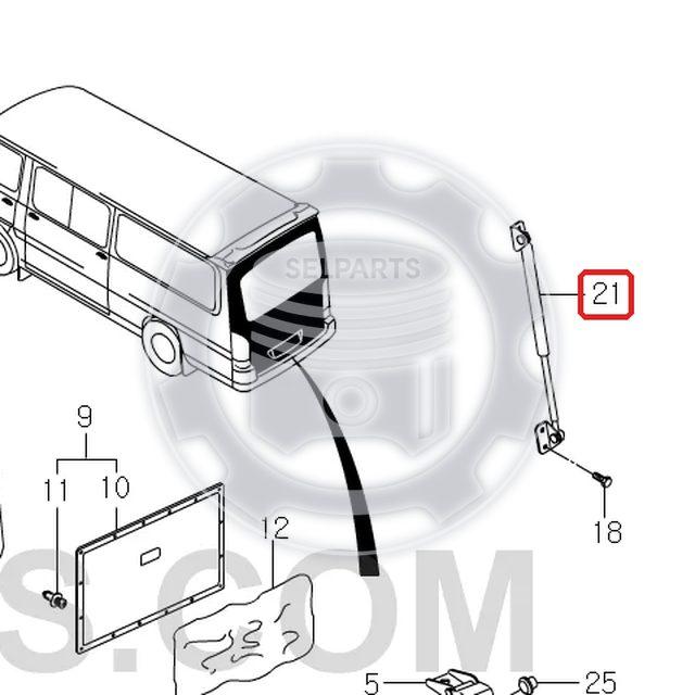 Genuine Tail Gate Gas Spring LH&RH for Ssangyong ISTANA,MB VAN #6617405716+