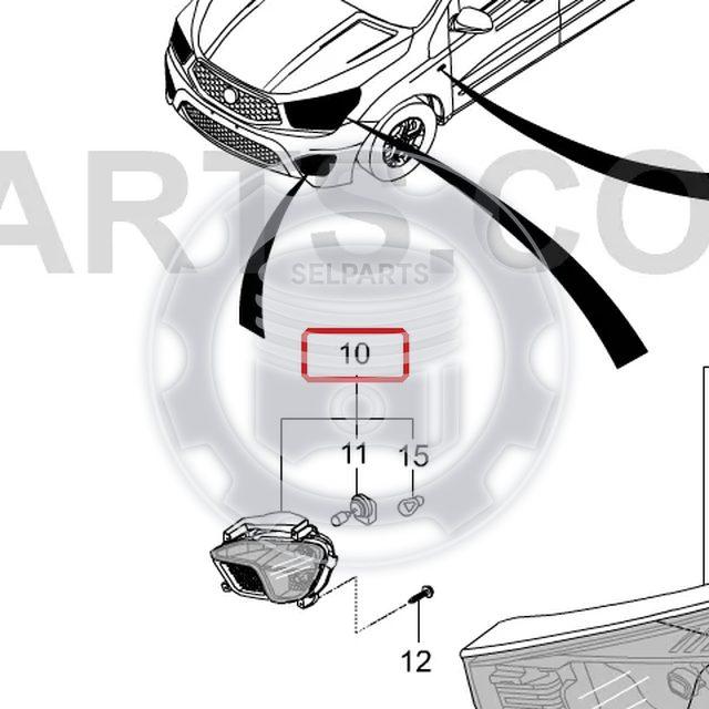 Genuine Front Fog Lamp-LH for Ssangyong KORANDO SPORTS #8320132500